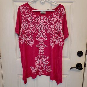 Avenue Short Sleeve Pull Over Top Pink Size 18/20